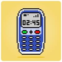 8 bisschen Pixel Handy. Symbol Pixel zum Spiel Vermögenswerte und Netz Symbole im Vektor Illustrationen.