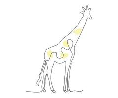 abstrakt giraff stor, ritad för hand, kontinuerlig mono linje, enda linje konst, kontur teckning vektor