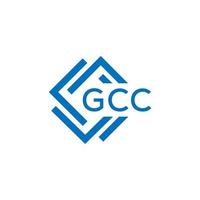 gcc kreativ cirkel brev logotyp begrepp. gcc brev design.gcc brev logotyp design på vit bakgrund. gcc kreativ cirkel brev logotyp begrepp. gcc brev design. vektor