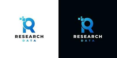 Brief r Forschung Daten Logo Vektor Vorlage