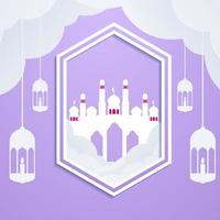 eid mubarok platt illustration med islamic prydnad vektor illustration