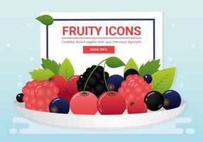 Vektor färsk frukt ikoner