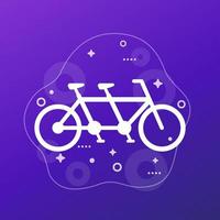 Tandem Fahrrad, Fahrrad Vektor Symbol