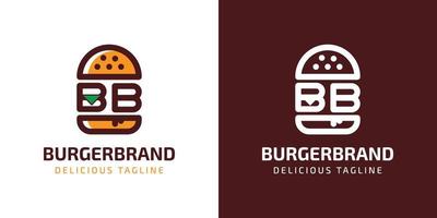 brev bb burger logotyp, lämplig för några företag relaterad till burger med b eller bb initialer. vektor