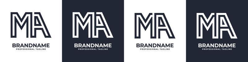 enkel ma monogram logotyp, lämplig för några företag med ma eller am första. vektor