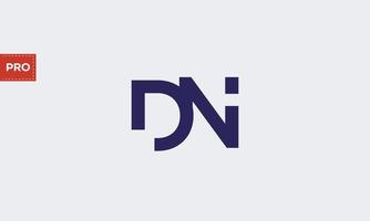 alfabetet bokstäver initialer monogram logotyp dn, nd, d och n vektor