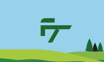 alfabetet bokstäver initialer monogram logotyp ft, tf, f och t vektor