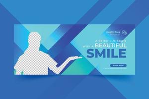 social media omslag design mall för dental vård medicinsk klinik vektor
