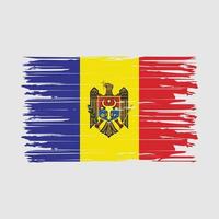 moldaviens flagga penseldrag vektor