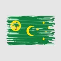 cocos öar flagga borsta stroke vektor
