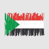 Sudan-Flagge-Pinsel-Vektor-Illustration vektor