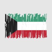 Kuwait-Flaggenpinsel-Vektorillustration vektor