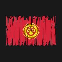 kyrgyzstan flagga borsta vektor illustration