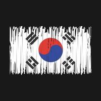 südkorea flagge bürste vektor