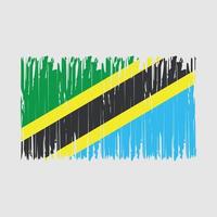 tansania flagge bürste vektor