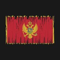 montenegro flagga borste vektor