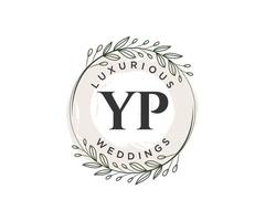 yp Initialen Brief Hochzeit Monogramm Logos Vorlage, handgezeichnete moderne minimalistische und florale Vorlagen für Einladungskarten, Datum speichern, elegante Identität. vektor