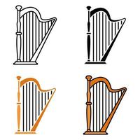 harpa i platt stil isolerat vektor