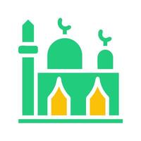 Moschee Symbol solide Grün Gelb Stil Ramadan Illustration Vektor Element und Symbol perfekt.