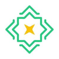 dekoration ikon fast grön gul stil ramadan illustration vektor element och symbol perfekt.