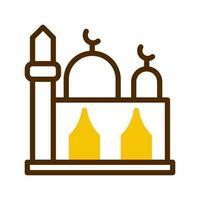 Moschee Symbol Duotone braun Gelb Stil Ramadan Illustration Vektor Element und Symbol perfekt.