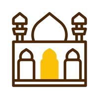 moské ikon duotone brun gul stil ramadan illustration vektor element och symbol perfekt.