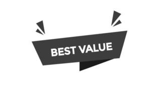 Beste Wert Taste vectors.sign Etikette Rede Blase Beste Wert vektor