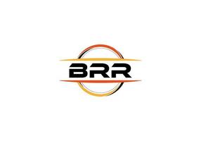 brr Brief Lizenzgebühren Ellipse gestalten Logo. brr Bürste Kunst Logo. brr Logo zum ein Unternehmen, Geschäft, und kommerziell verwenden. vektor