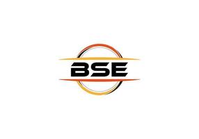 bse Brief Lizenzgebühren Ellipse gestalten Logo. bse Bürste Kunst Logo. bse Logo zum ein Unternehmen, Geschäft, und kommerziell verwenden. vektor