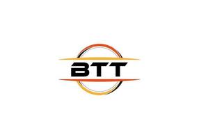 btt Brief Lizenzgebühren Ellipse gestalten Logo. btt Bürste Kunst Logo. btt Logo zum ein Unternehmen, Geschäft, und kommerziell verwenden. vektor