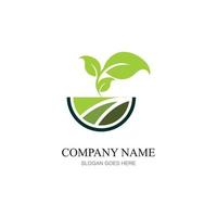 grüne Pflanze Farm Vektor-Logo-Konzept vektor
