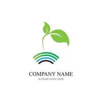 grüne Pflanze Farm Vektor-Logo-Konzept vektor