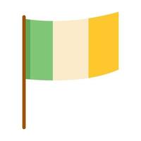 Vektor Irland Flagge im eben Design. Clip Art zum feiern st Patricks Tag. Irland offiziell Flagge.
