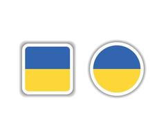 Ukraine National Flagge. Platz und runden ukrainisch Flagge Vektor Symbol.