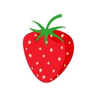 Erdbeere Obst Vektor. Karikatur hell natürlich Erdbeeren isoliert auf Weiß. Vektor Illustration von frisch Bauernhof organisch Beere benutzt zum Zeitschrift, Buch, Poster, Speisekarte Abdeckung, Netz Seiten.