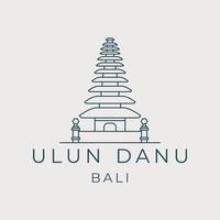 ulun danu bali Logo Linie Kunst Vektor Vorlage Illustration Design. traditionell Monument Tempel Symbol