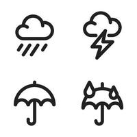 väder ikoner uppsättning. regnig, åska, paraply, regn. perfekt för hemsida mobil app, app ikoner, presentation, illustration och några Övrig projekt vektor