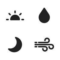 Wetter Symbole Satz. Sonne erheben, fallen Wasser, Halbmond Mond, Schlag. perfekt zum Webseite Handy, Mobiltelefon Anwendung, App Symbole, Präsentation, Illustration und irgendein andere Projekte vektor