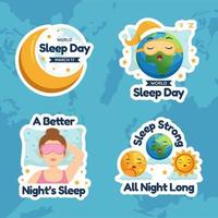 glücklich Schlaf Tag Etikette eben Karikatur Hand gezeichnet Vorlagen Hintergrund Illustration vektor