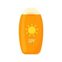 Sonnenschutz Lotion schützt Haut von das Sonne während Sommer. vektor