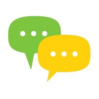 Rede Text Box mit drei Punkte Konversation Konzept zu Austausch Ideen. vektor