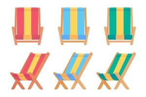 färgrik strand stolar för avkopplande förbi de hav på semester vektor