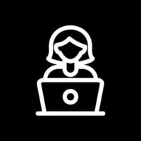 Frau mit Laptop-Vektor-Icon-Design vektor