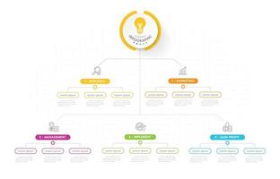 Infografik-Vorlage für Unternehmen. 5 Schritte modernes Mindmap-Diagramm mit Themen, Präsentationsvektor-Infografik. vektor