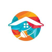 Zuhause Reinigung Logo Design. Reinigung Bedienung Logo Design. vektor