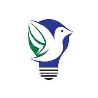 Vogel Licht Birne Logo Design. kreativ Idee Konzept Design. vektor