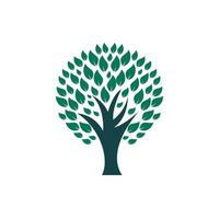 grüner Baum-Vektor-Logo-Design. Naturprodukt, Bioladen, Ökologiebetrieb, Alternativmedizin, Grüne Einheit, Garten, Landwirtschaft, Wald etc. vektor