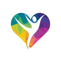 Logo-Design für Gesundheitszentrum und Schönheitssalon. Fitness-Liebhaber-Logo. Logo des menschlichen Charakters. Blatt-Logo. vektor