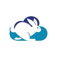 moln kanin vektor logotyp design. kreativ löpning kanin eller kanin logotyp vektor begrepp element