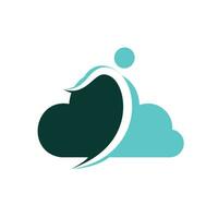 abstraktes menschliches Cloud-Logo-Design. Business Corporate Cloud-Logo-Design-Vektor. vektor